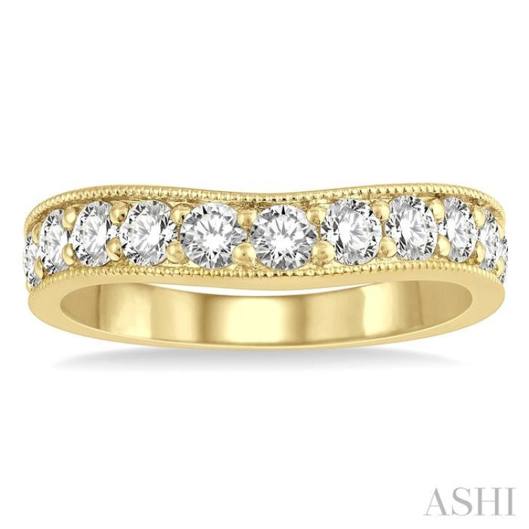 1.00CTRDDM 'V' BAND-MILLG YG 14K@11-H*