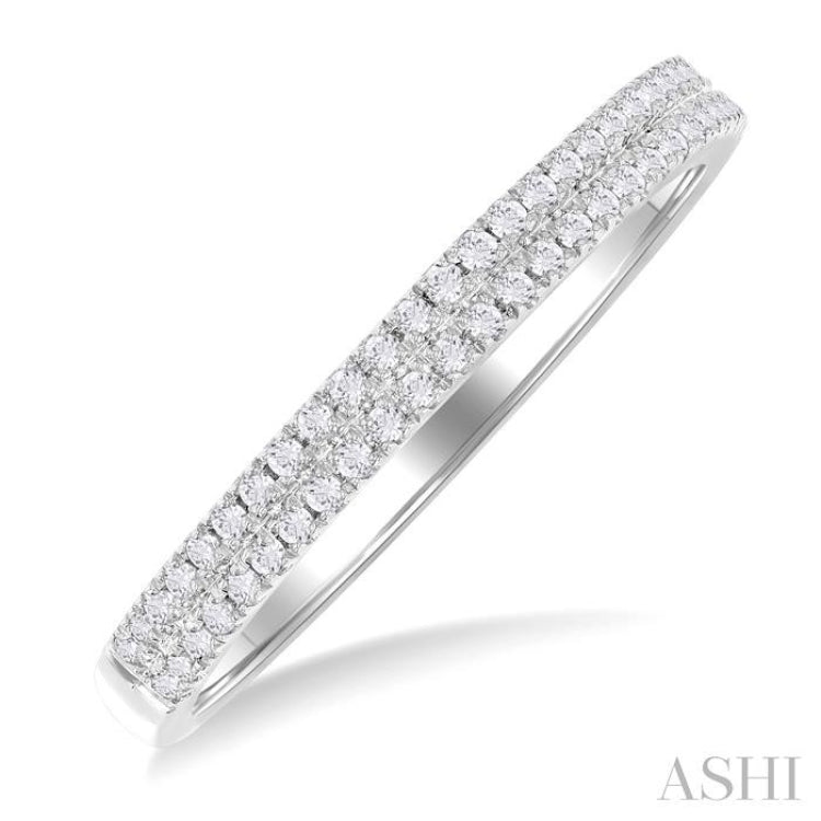 1/5 ctw Double Row Round Cut Diamond Fashion Ring in 10K White Gold
