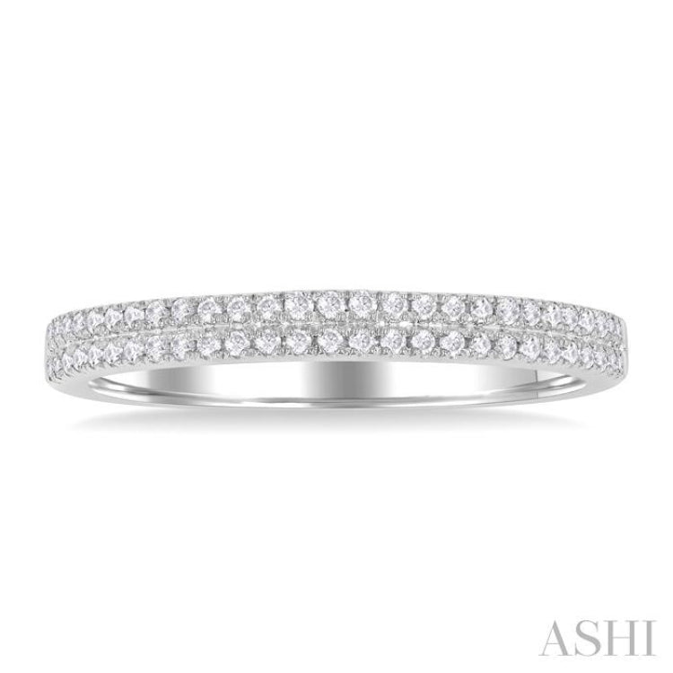 1/5 ctw Double Row Round Cut Diamond Fashion Ring in 10K White Gold