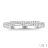 1/5 ctw Double Row Round Cut Diamond Fashion Ring in 10K White Gold