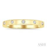 1/10 Ctw Flush Bezel Set Diamond Fashion Band in 10K Yellow Gold