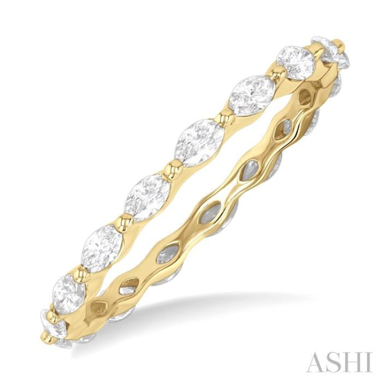 5/8 ctw Marquise Cut Diamond Eternity Wedding Band in 14K Yellow Gold