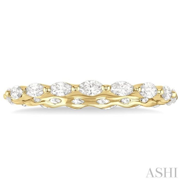 5/8 ctw Marquise Cut Diamond Eternity Wedding Band in 14K Yellow Gold