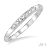 1/10 ctw 7 Stone Round Cut Diamond Wedding Band in 14K White Gold