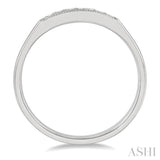1/10 ctw 7 Stone Round Cut Diamond Wedding Band in 14K White Gold