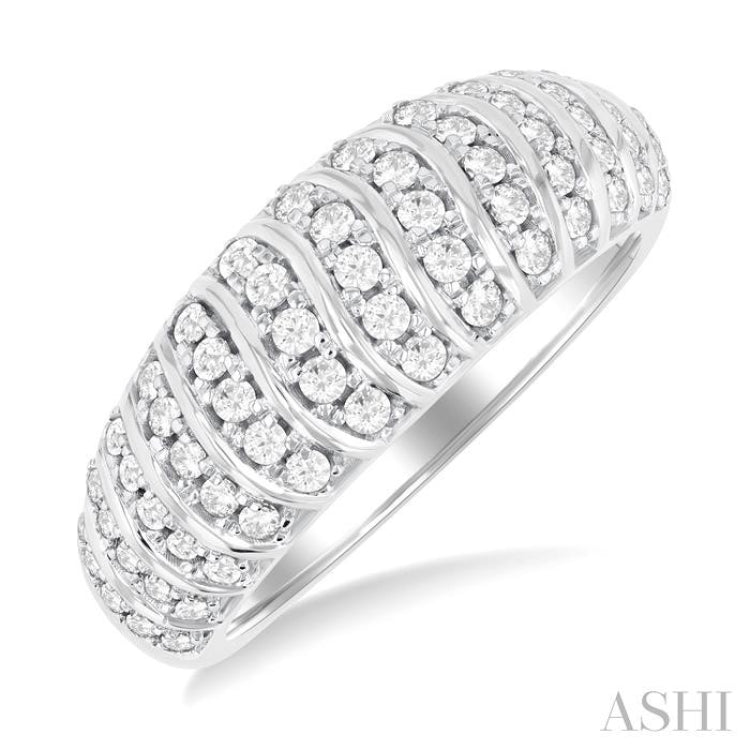 .50CT RDDM LTWT RIBBED BAND WG 10K-G*