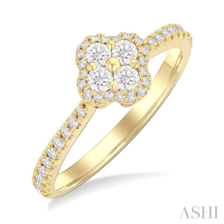 .50CTRDDM CLOVER RING YG 14K-G*