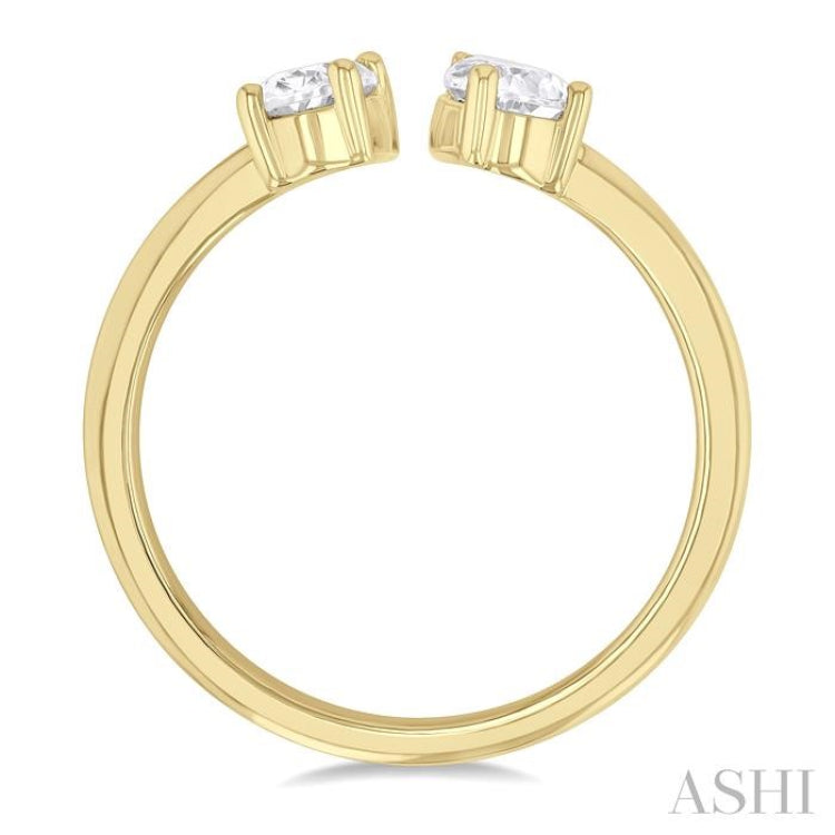 1 ctw Toi Et Moi Oval and Pear Cut Diamond Open Fashion Ring in 14K Yellow Gold