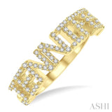 1/3 Ctw'JENNIFER' Block Name Round Cut Diamond Ring in 10K Yellow Gold