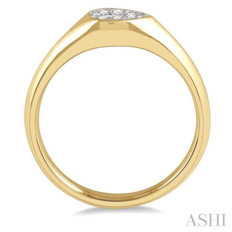 1/10 ctw Pear Shape Lovebright Diamond Ring in 14K Yellow and White Gold