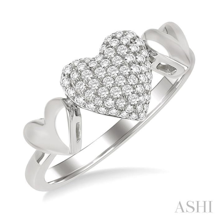 .25CTRDDM HEART SH MINI PAVE RG WG10K-S*