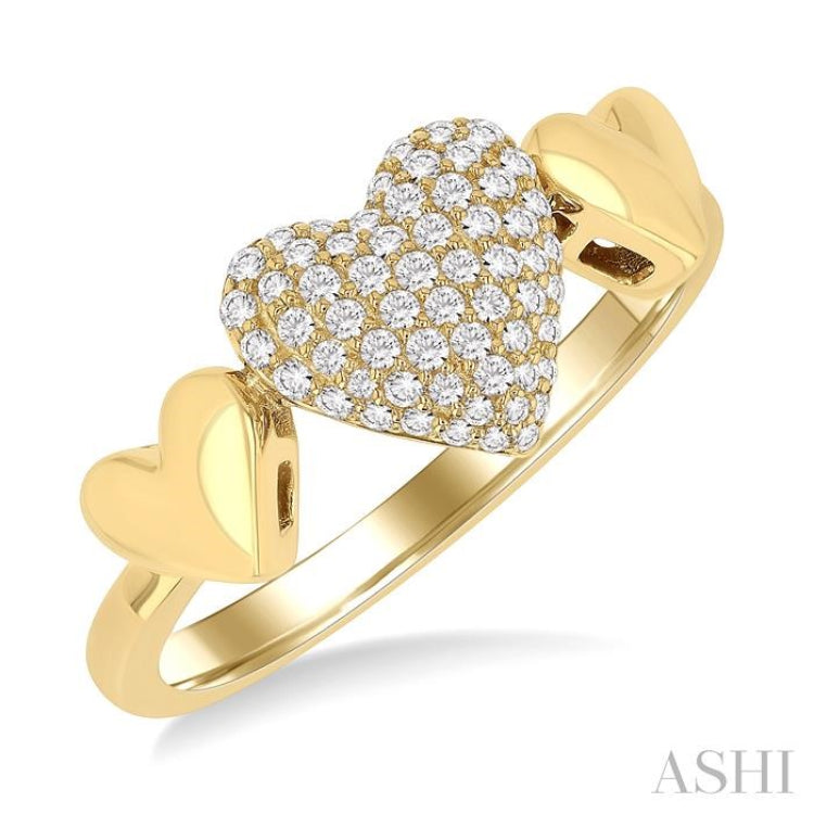 .25CTRDDM HEART SH MINI PAVE RG YG10K-S*