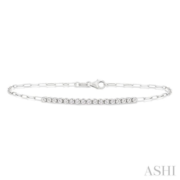 .50CTRDDM PAPER CLIP BRACELET WG 14K-G*