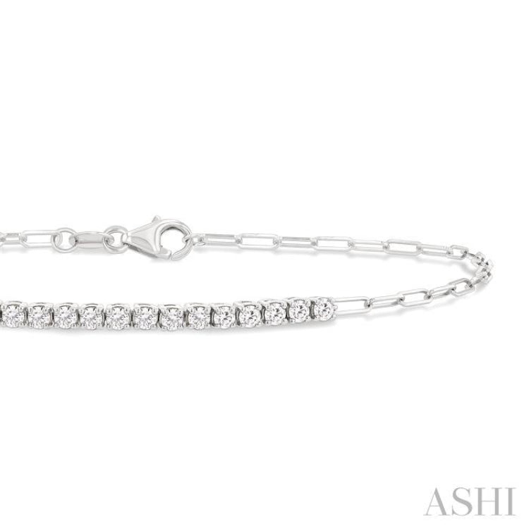 .50CTRDDM PAPER CLIP BRACELET WG 14K-G*