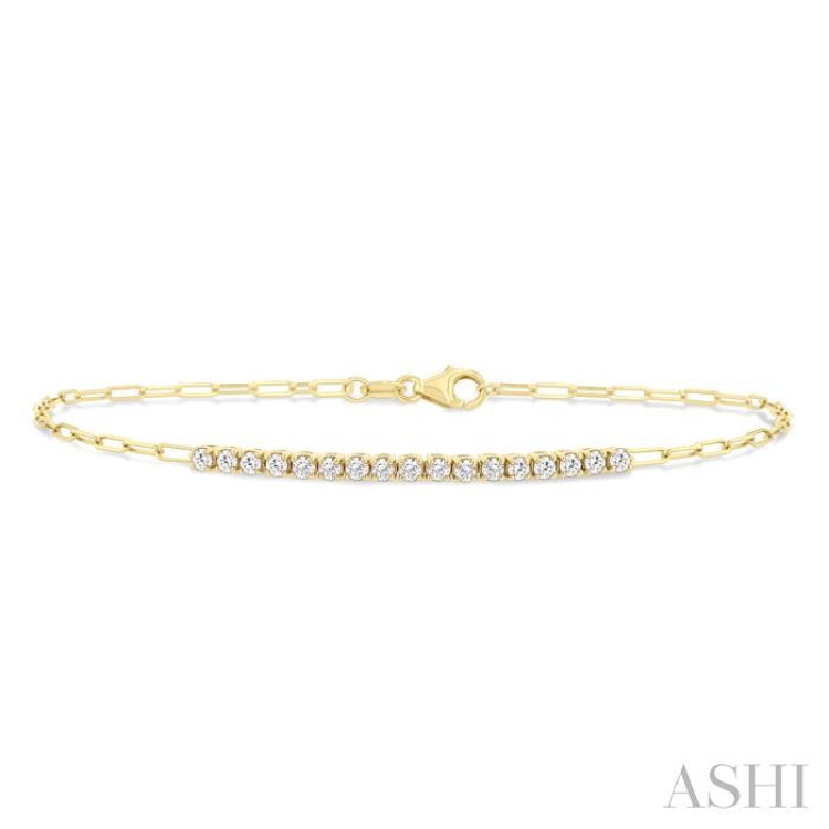 .50CTRDDM PAPER CLIP BRACELET YG 14K-G*
