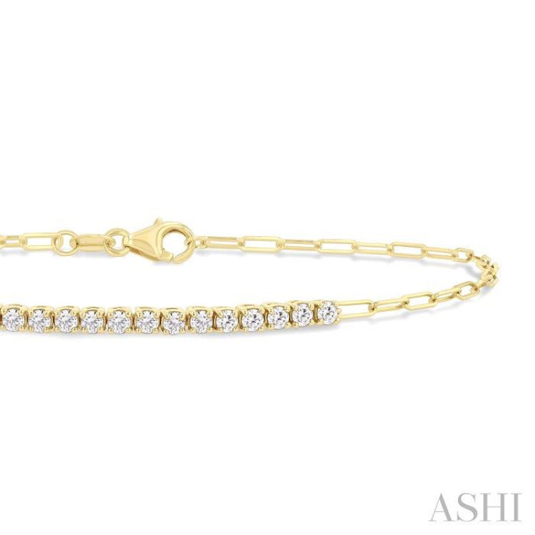 .50CTRDDM PAPER CLIP BRACELET YG 14K-G*
