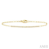 1/4 Ctw Round Cut Diamond Paperclip Chain Bracelet in 14K Yellow Gold