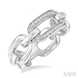 1/20 ctw Bold Round Cut Diamond Paperclip Ring in Sterling Silver