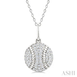1/5 Ctw Petite Baseball Round Cut Diamond Fashion Pendant With Chain in 10K White Gold