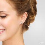 1/2 Ctw Round Cut Diamond Stud Earrings in 14K Yellow Gold