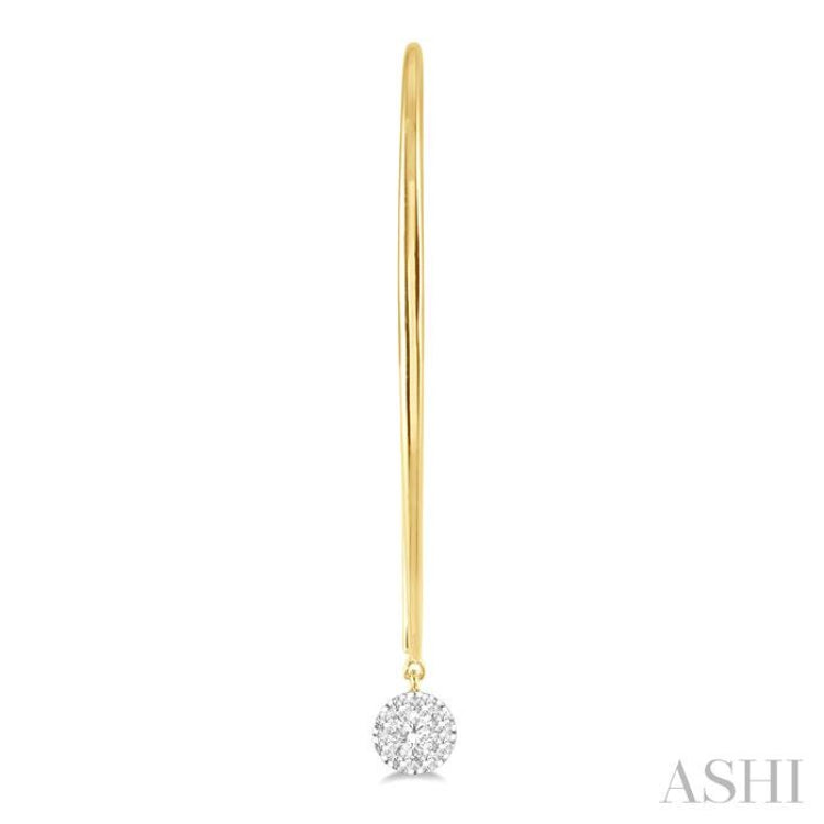 1/3 Ctw Round Dangler Lovebright Diamond Earrings in 14K Yellow and White Gold
