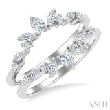 1/2 Ctw Pear, Marquise and Round Cut Diamond Insert Ring in 14K White Gold