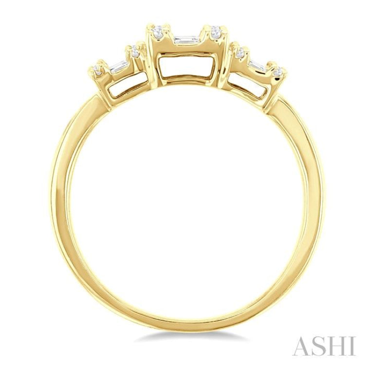 1/2 Ctw Past Present and Future Baguette and Round Cut Diamond Fusion Fashion Ring in 14K Yellow Gold