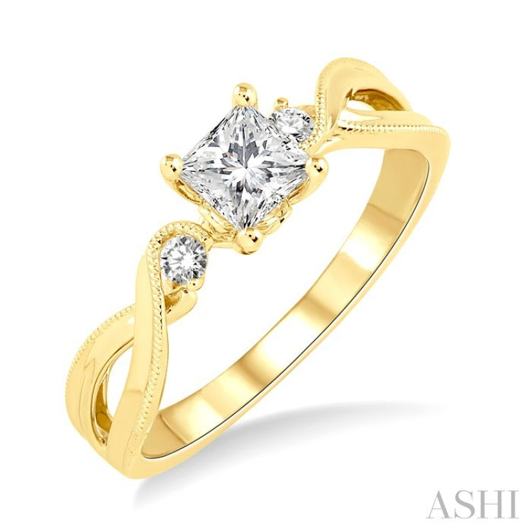 1/20 Ctw Diamond Semi-Mount Engagement Ring in 14K Yellow Gold