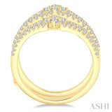 7/8 Ctw Round Diamond Insert Ring in 14K Yellow Gold