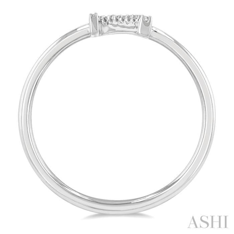 1/20 Ctw Initial 'N' Round Cut Diamond Fashion Ring in 10K White Gold