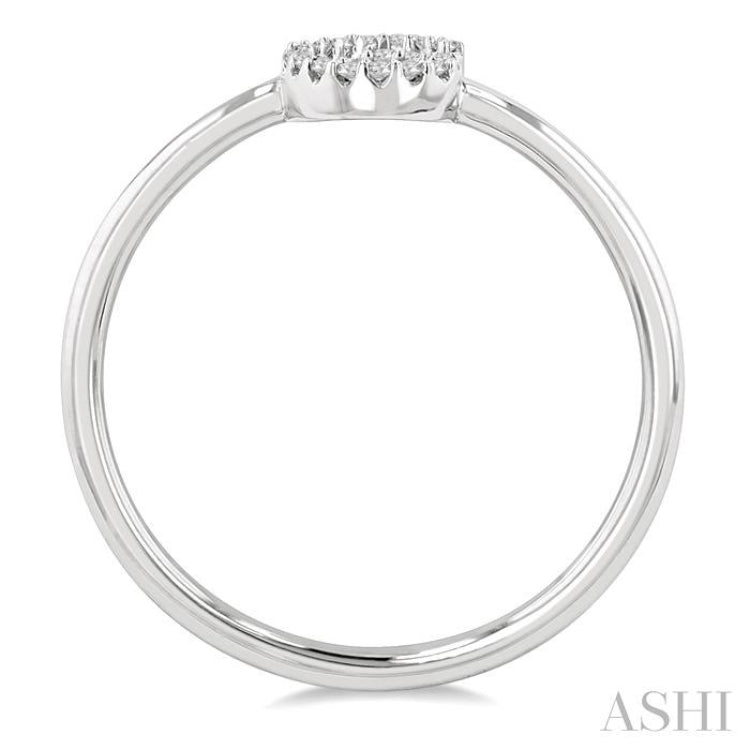 1/20 Ctw Initial 'G' Round Cut Diamond Fashion Ring in 10K White Gold
