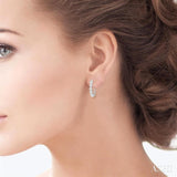 1 1/2 Ctw Lovebright Round Cut Diamond Hoop Earrings in 14K White Gold