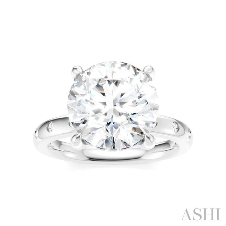 1/5 Ctw Round Shape Round Cut Diamond Semi-Mount Engagement Ring in 14K White Gold