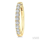 1 Ctw Round Cut Diamond Fashion Hoop Earrings in 14K Yellow Gold