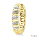 1/10 Ctw Bold Ribbed Swirl Round Cut Diamond Pirouette Fashion Hoop Earrings in Yellow Gold Vermeil