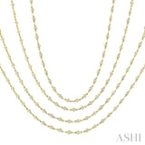 7 Ctw Bezel Set Round Cut Diamond Layered 60-Inch Necklace in 14K Yellow Gold