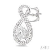 1/2 Ctw Lovebright Round Cut Diamond Earrings in 14K White Gold