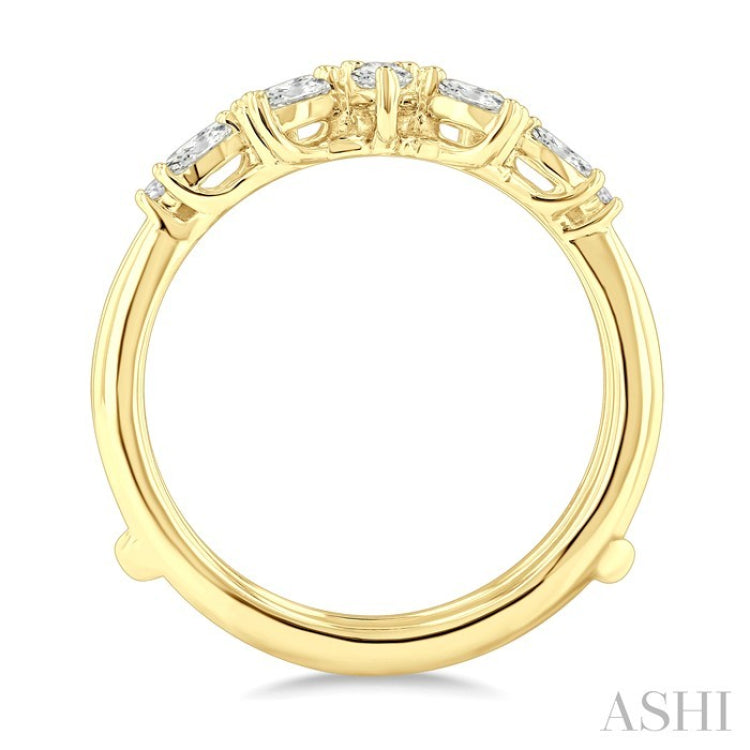 1/2 Ctw Pear, Marquise and Round Cut Diamond Insert Ring in 14K Yellow Gold