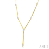 1 Ctw Marquise Cut Diamond Tapered Bar Necklace in 14K Yellow Gold