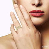 1/2 Ctw Free Form Round Cut Diamond Cuban Ladies Ring in 14K Yellow Gold