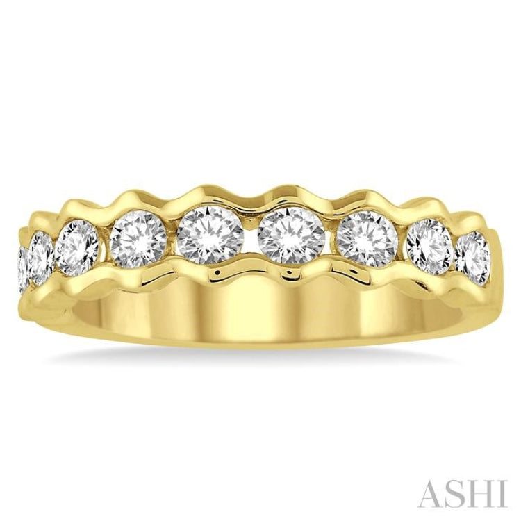 3/4 Ctw Round Cut Diamond Stack Band in 14K Yellow Gold