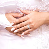 1/2 Ctw Diamond Wedding Set with 3/8 Ctw Round Cut Engagement Ring and 1/10 Ctw Wedding Band in 14K White Gold