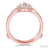 3/8 Ctw Baguette and Round Cut Diamond Insert Ring in 14K Rose Gold