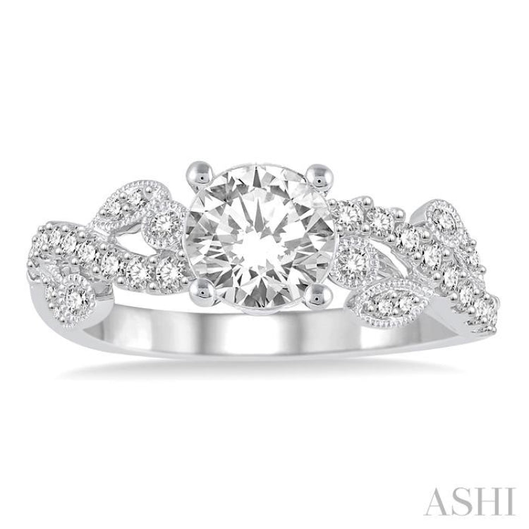 1/4 Ctw Diamond Semi-Mount Engagement Ring in 14K White Gold