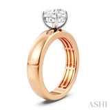 1/20 Ctw Round Shape Round Cut Diamond Semi-Mount Engagement Ring in 14K Rose and White Gold