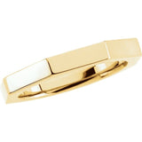 14K White 3.75 mm Geometric Band