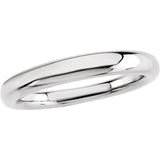 14K White 3.5 mm Tapered Half Round Comfort-Fit Band