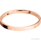 2 mm wide Flat 14K Rose Gold band