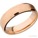 6 mm wide Beveled 14K Rose Gold band
