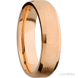 6 mm wide Beveled 14K Rose Gold band